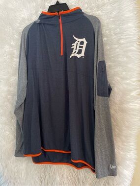 Detroit Tigers New Era Men’s Spring Training Long Sleeve 1/4 Zip Pullover. 2XL